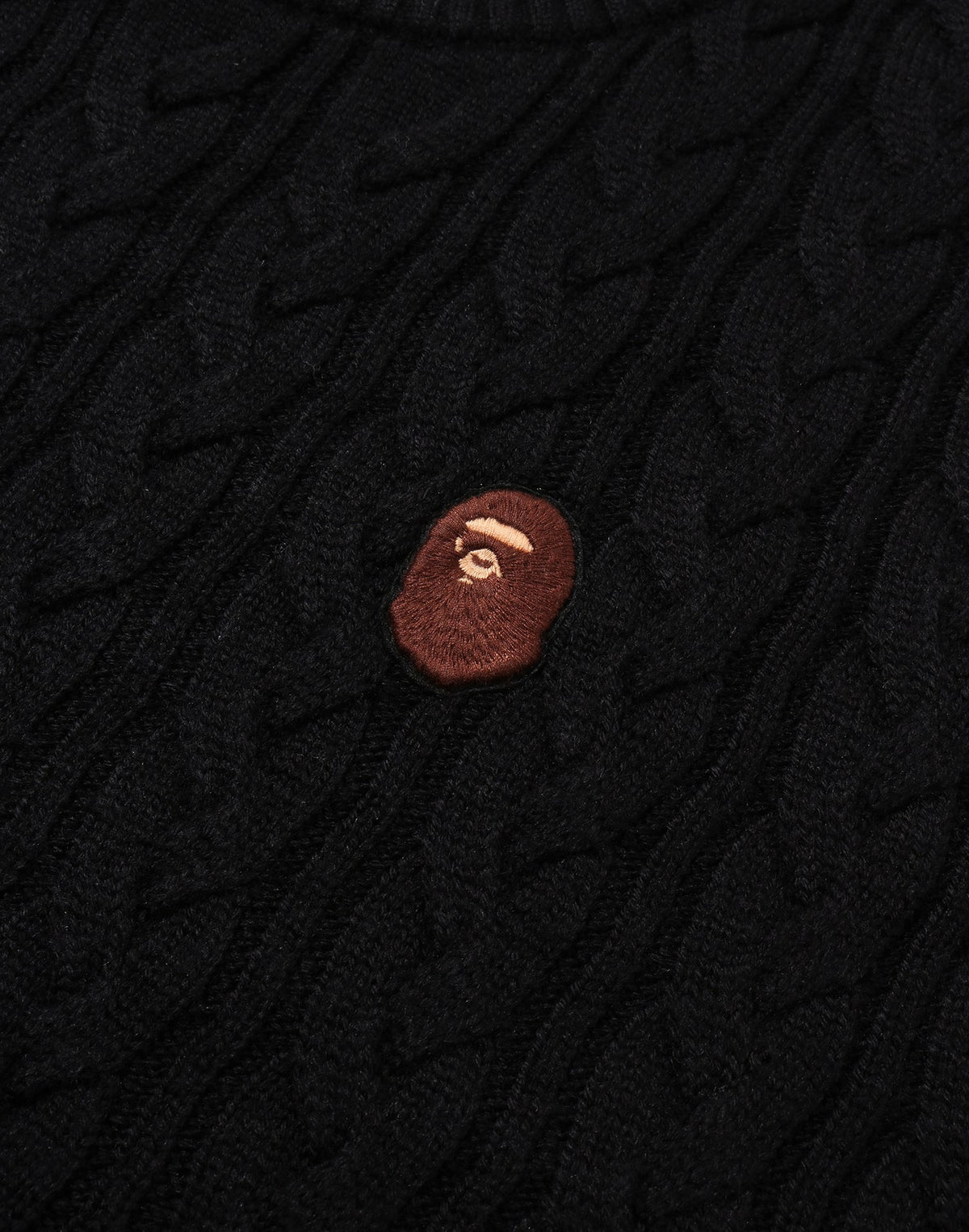 ONE POINT CABLE KNIT CREWNECK SWEATSHIRT MENS