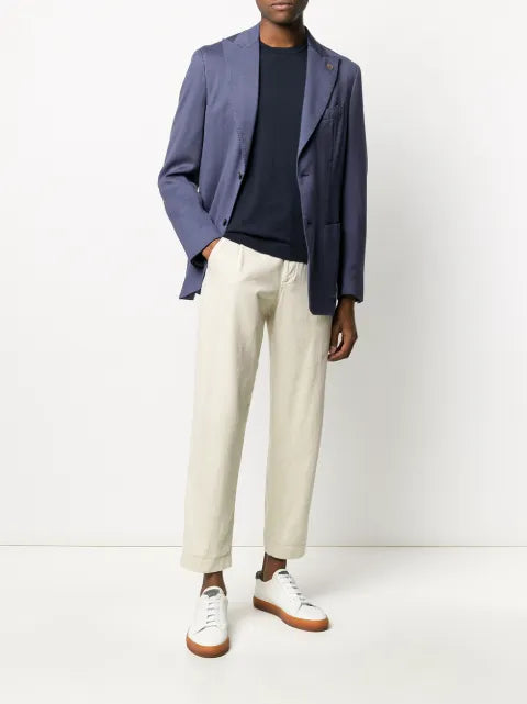 Lardini fine knit buttoned blazer