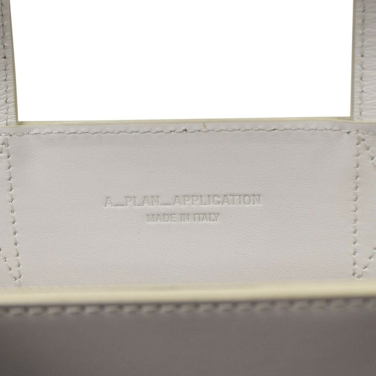 Optic White Leather Tote Bag
