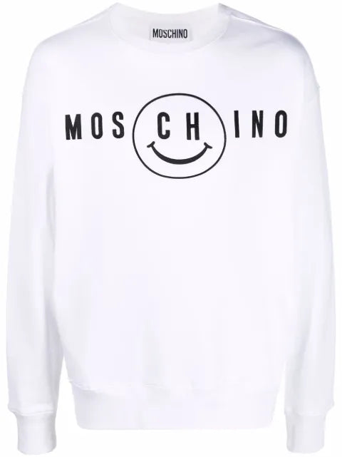 Moschino smiley-print organic cotton sweatshirt
