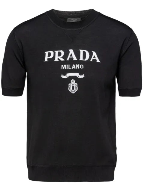 Prada logo-intarsia wool sweater