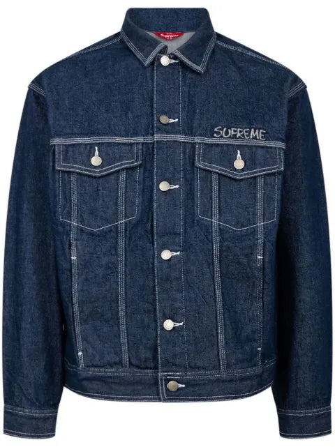 Supreme x Smurfs denim trucker jacket