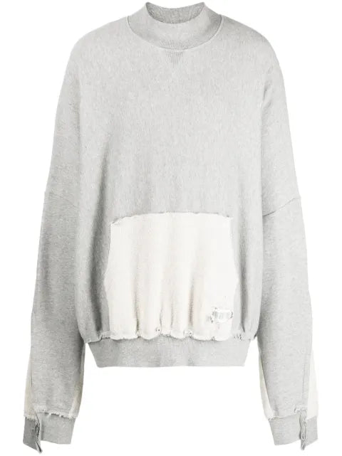 Mostly Heard Rarely Seen exposed-seam brushed cotton sweatshirt