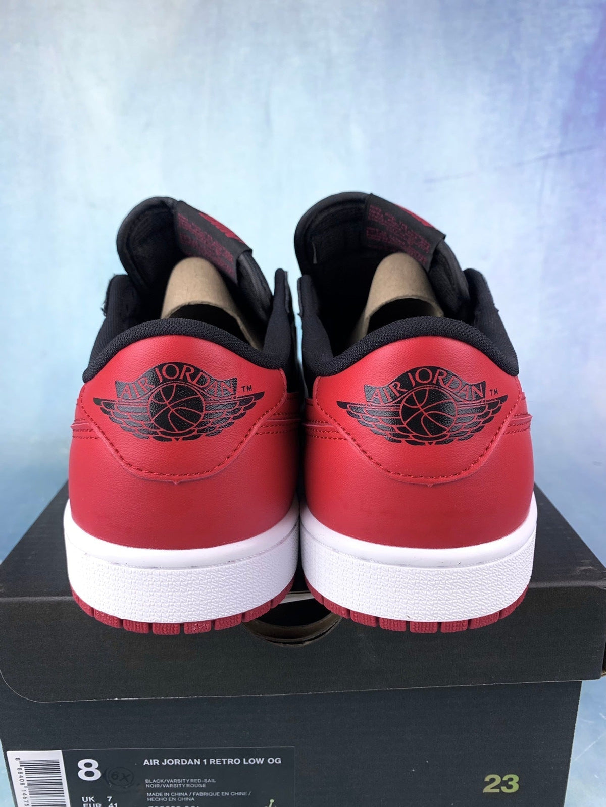 Air Jordan 1 Low Bred Black/Red 705329-001 Unisex Sneakers