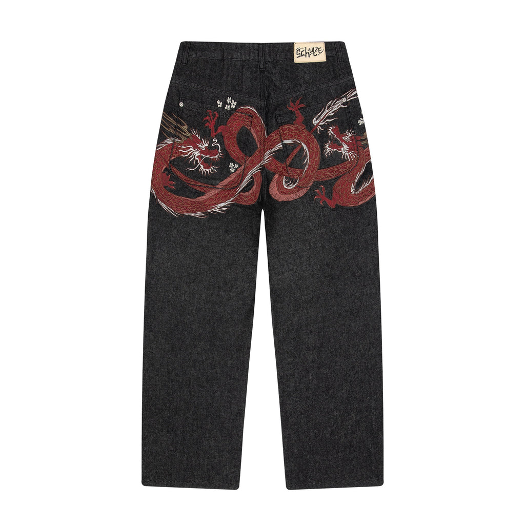 "yakuza" raw Denim black