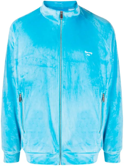 TEAM WANG design brushed-finish zip-up jacket