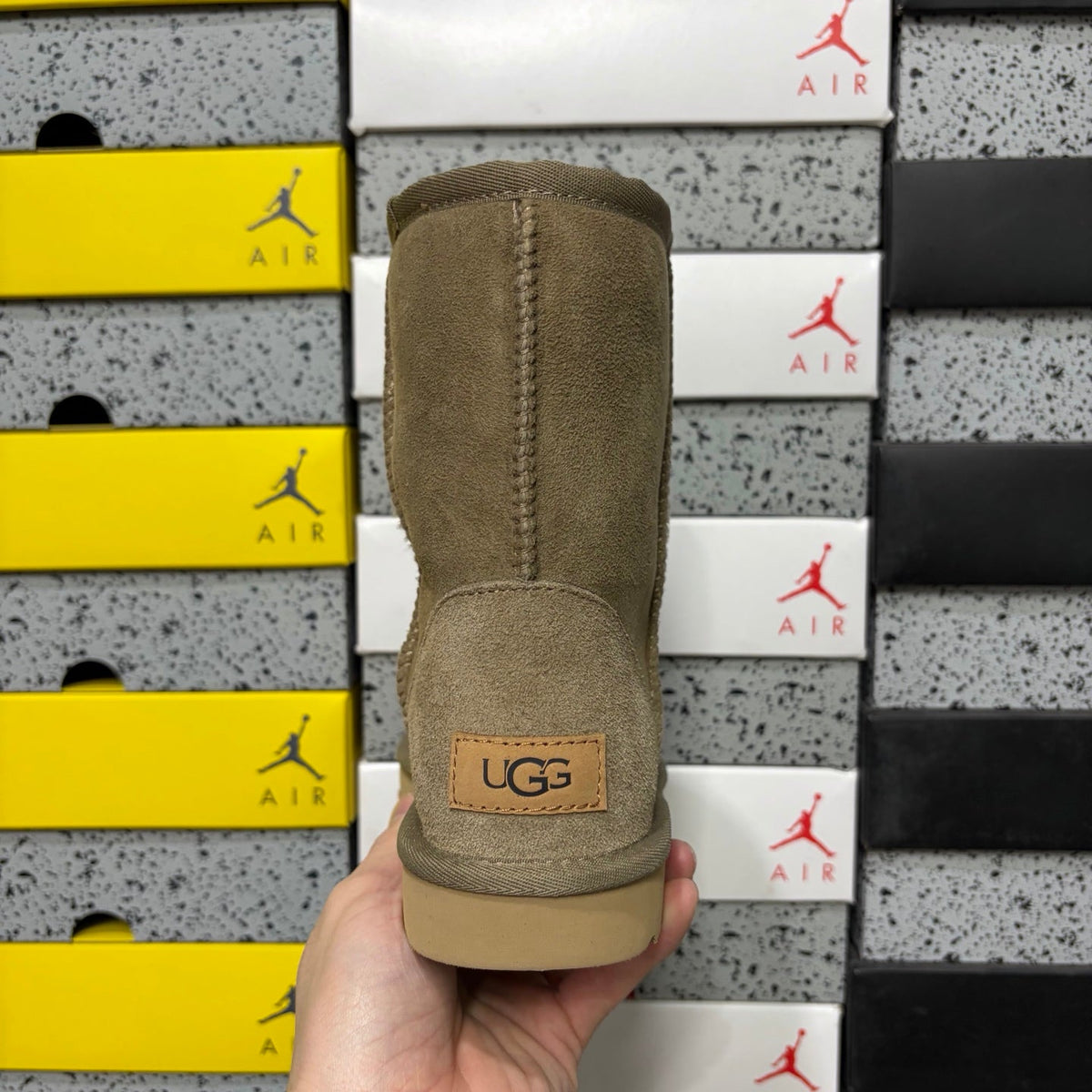UGG Kallen Lace Classic Short Boot – Suede Boot with Shearling Lining, Tonal Back Seam & Classic Sunburst Sole in Alpine