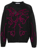 Acne Studios flocked-logo distressed jumper