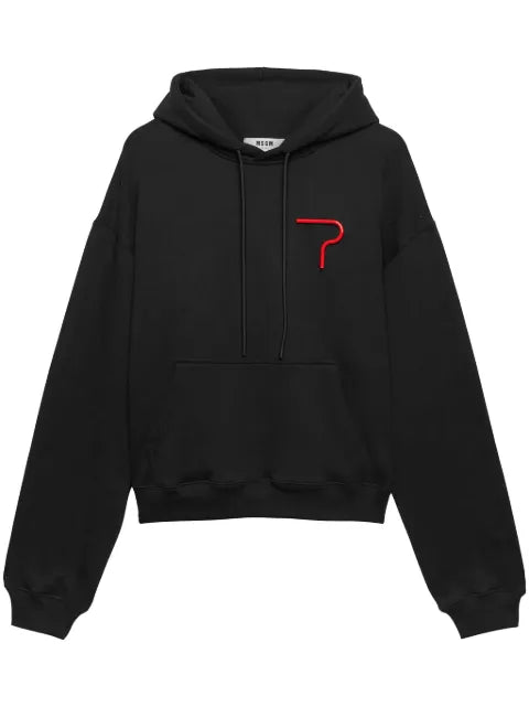 MSGM logo appliqué drawstring hoodie