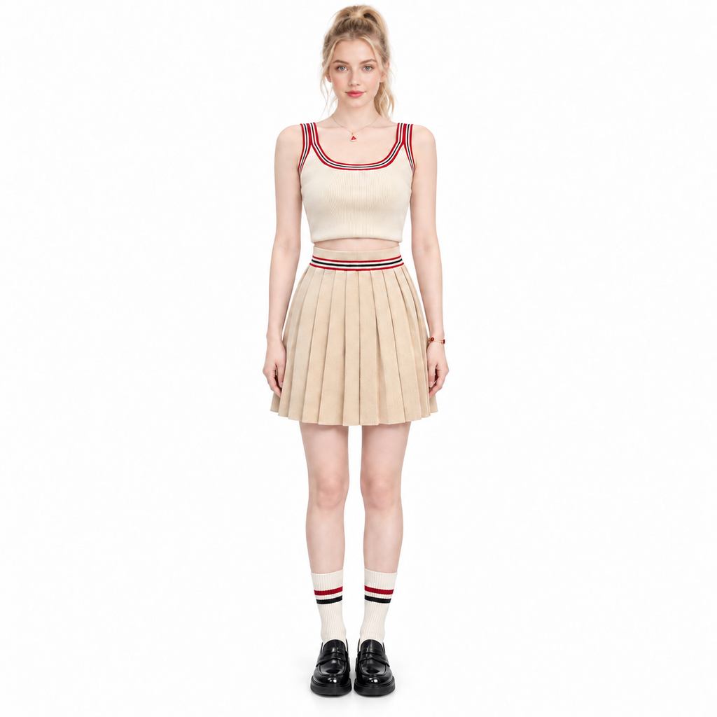 Women's Sleeveless Top and Pleated Skirt Set | Thom Browne