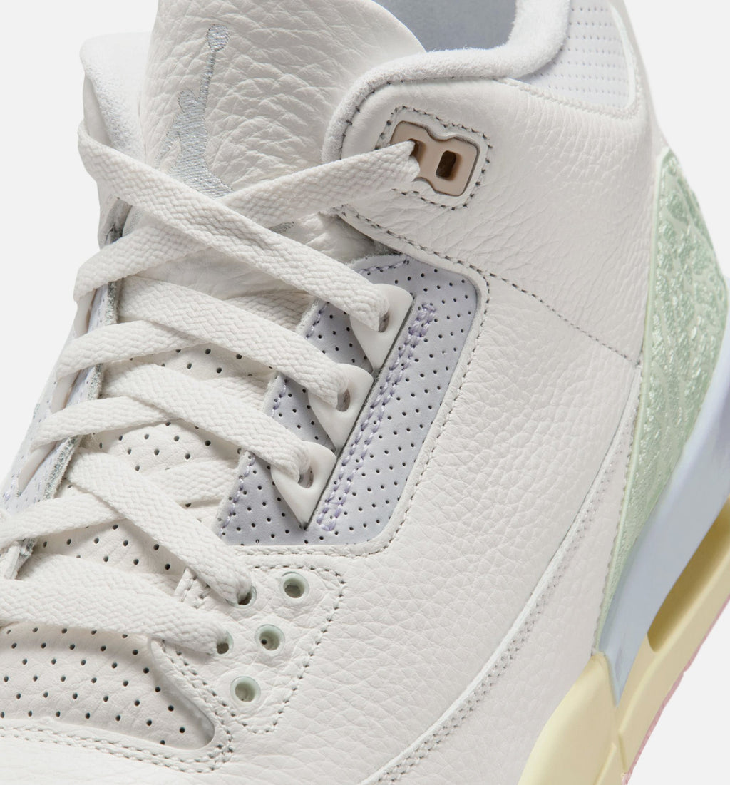 Air Jordan 3 Retro Sail And Jade Aura Men's Shoes - Sail Jade Aura Iced Carmine