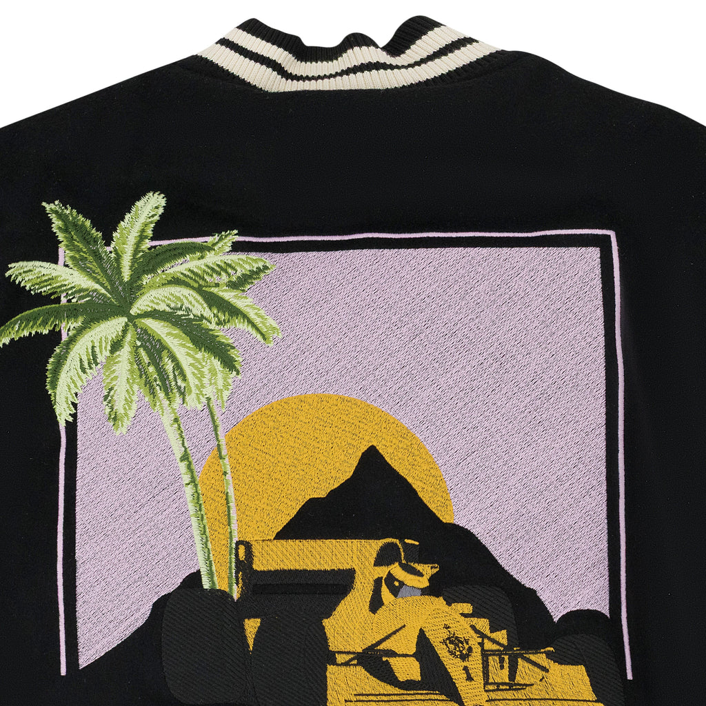 BLACK/CREAM GP VARSITY JACKET