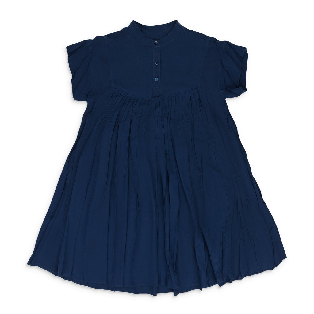 Blue Pleated Dress