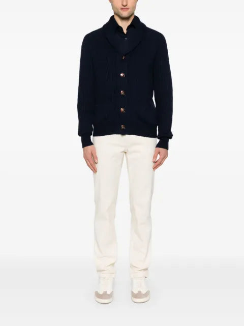 Brunello Cucinelli Malfilé cotton English Rib cardigan with raglan sleeves