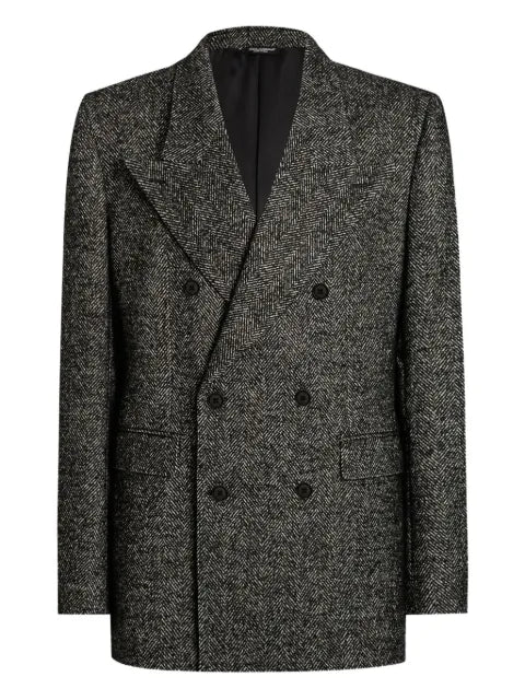 Dolce & Gabbana herringbone double-breasted blazer