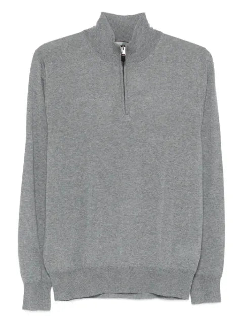 Canali zip-neck wool sweater