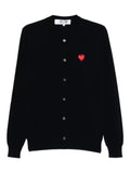 Comme Des Garçons Play heart-emblem rhinestone-embellishment cardigan