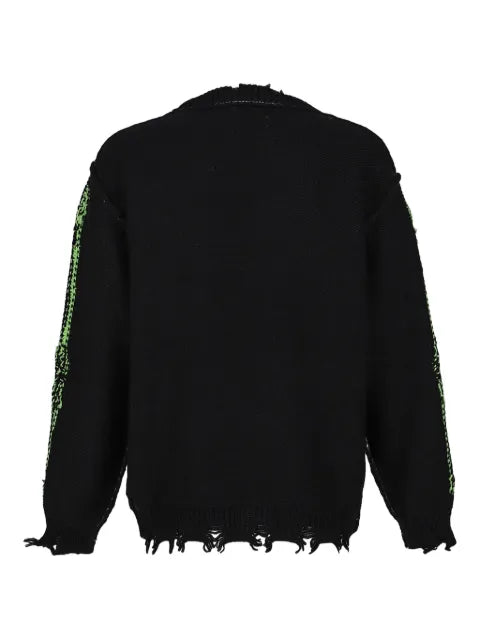 Doublet skull-embellished frayed-edges sweater