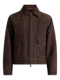 Manière De Voir Vince - suede contrast stitch jacket - brown