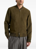Manière De Voir Arsène in olive suede bomber jacket