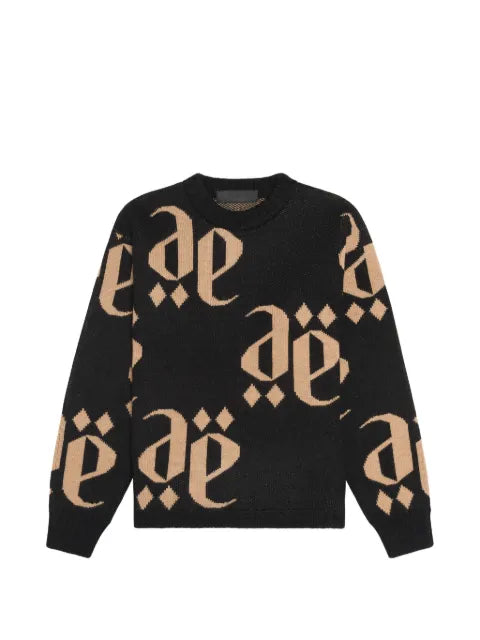 PLACE OF ËLMS monolink-jacquard crew-neck sweater