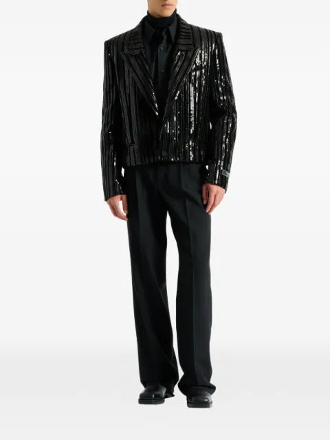 Balmain cropped sequin velvet jacket