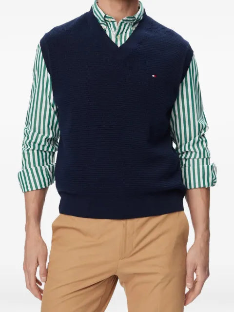 Tommy Hilfiger textured-knit V-neck sweater vest