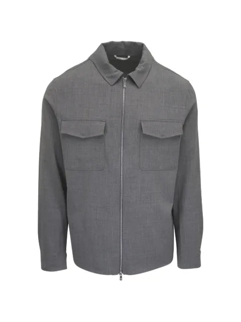 Marco Pescarolo crepe-texture zip-up jacket