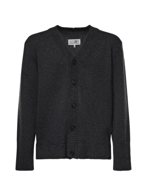 MM6 Maison Margiela logo-embroidered V-neck cardigan
