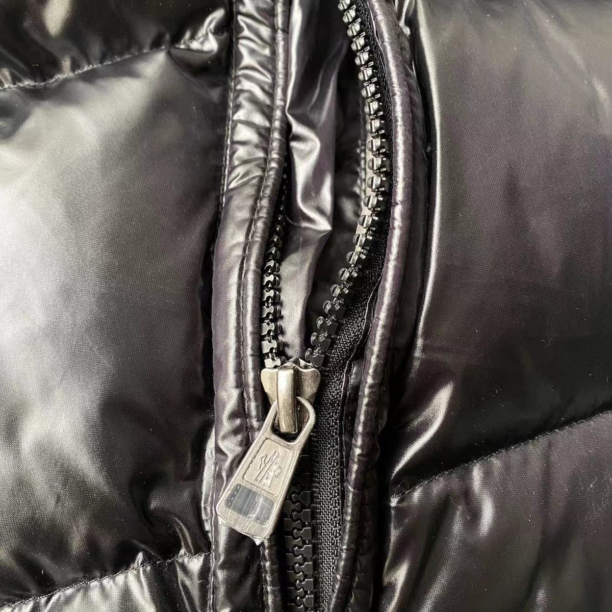 Moncler Black Glossy Maya Hooded Down Jacket