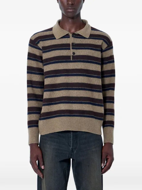 ssstein striped-knit polo sweater