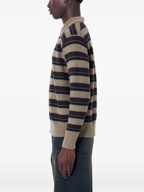 ssstein striped-knit polo sweater