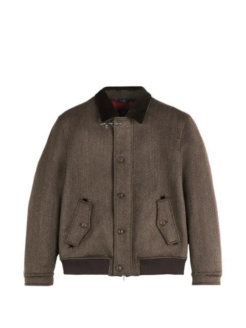 Fay corduroy-collar lobster-clasp bomber jacket