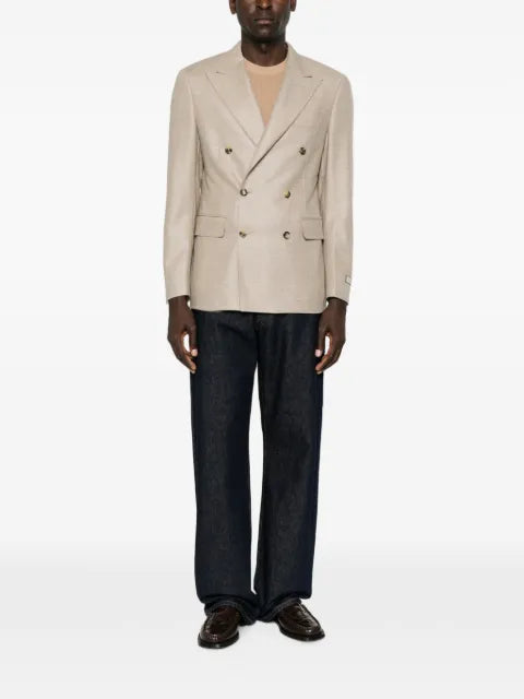 Canali double-breasted peak-lapels blazer