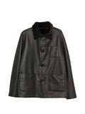 Manzoni 24 shearling-collar leather jacket