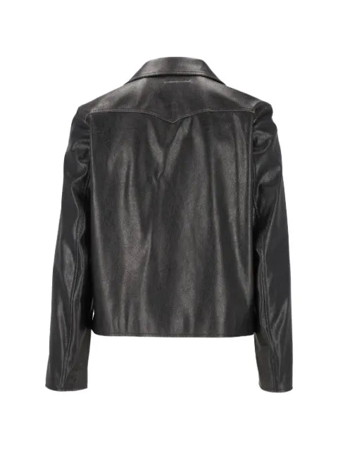 MM6 Maison Margiela button-up notched-lapel biker jacket