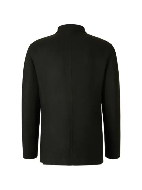 Boglioli herringbone-pattern mandarin-collar blazer