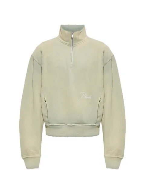 RHUDE Classique embroidered-logo quarter-zip sweatshirt