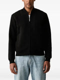 Karl Lagerfeld monogram-jacquard zip-up sweater