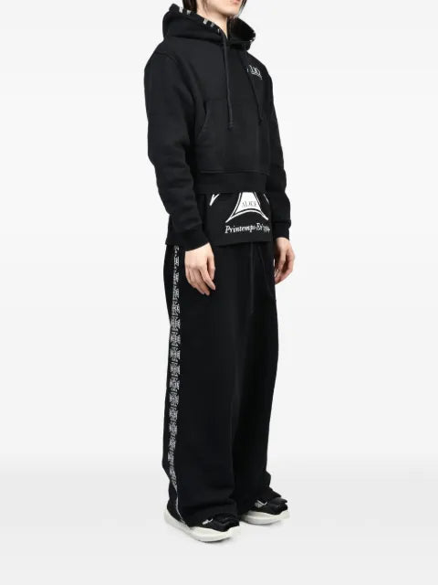 N.HOOLYWOOD layered logo-print hoodie