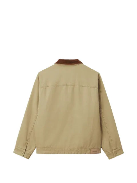 izzue corduroy-collar zip-up jacket