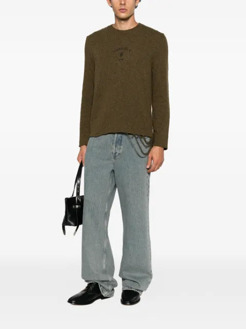MM6 Maison Margiela logo-print distressed sweater