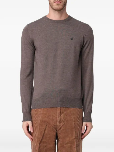 BROOKSFIELD logo-embroidered crew-neck sweater