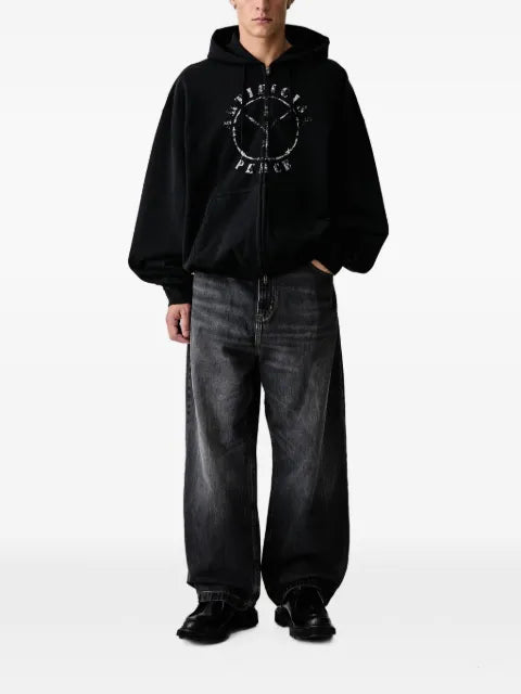 VETEMENTS graphic-print washed-effect hoodie