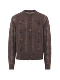 Magliano floral-appliqué open-knit cardigan
