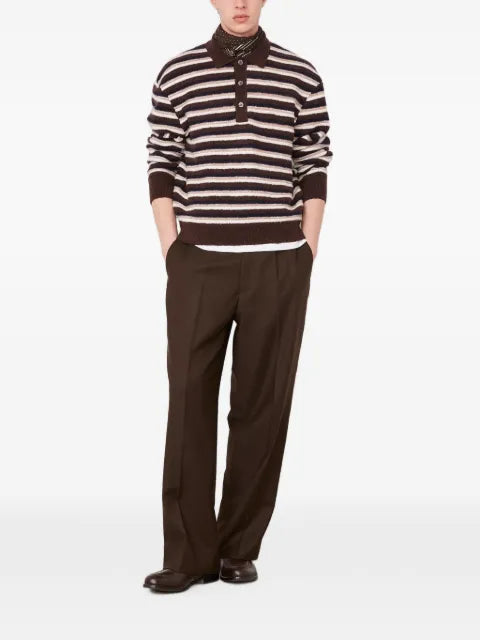 Officine Generale Patchi striped polo sweater