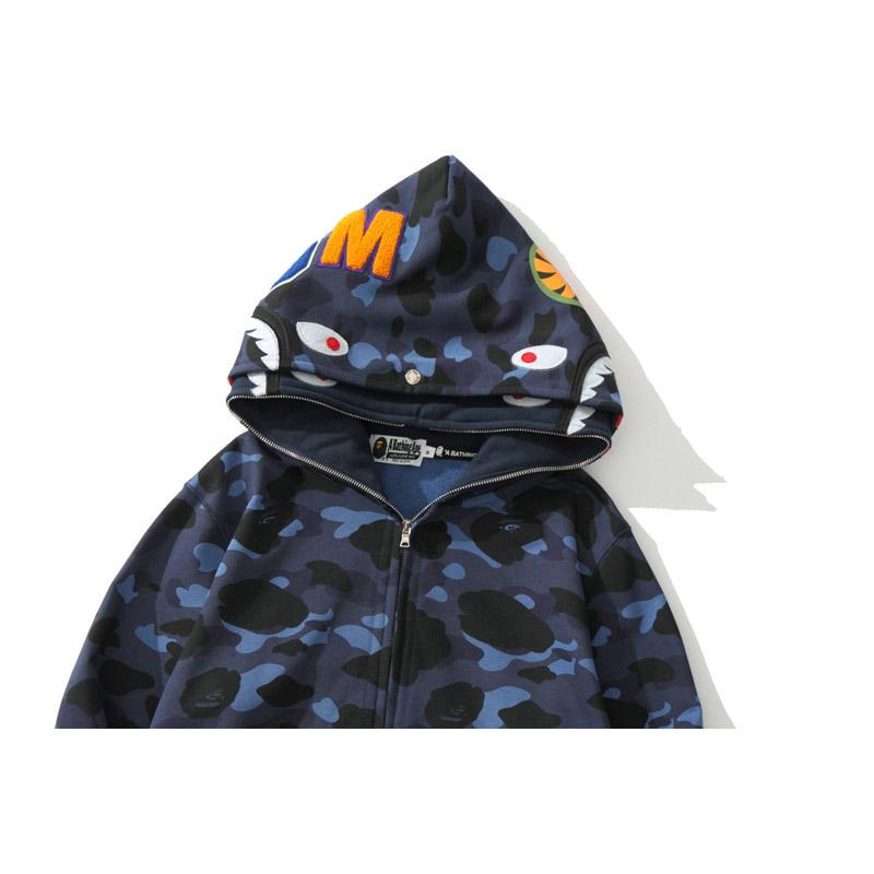 Bathing Ape Jacket Spring Fashion Brand Double Hood Camouflage Cardigan Zipper Sweater Coat for Men and Women