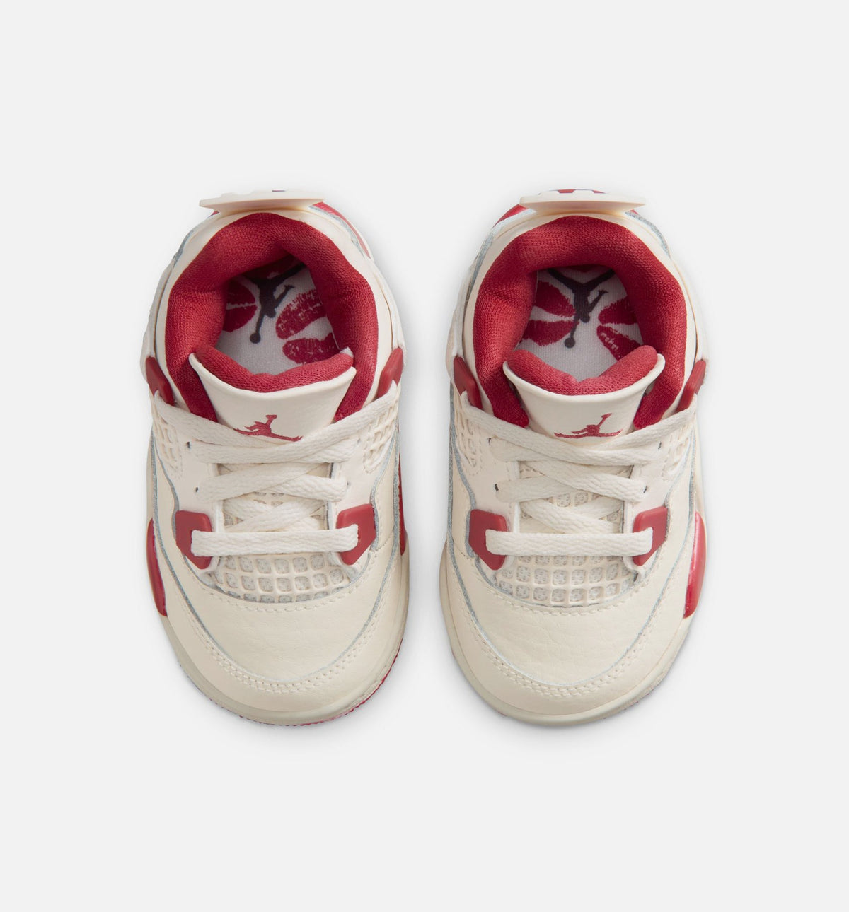Air Jordan 4 Retro Valentine's Day Infant & Toddler Lifestyle Shoes - Light Ivory/Sierra Red/Intense Red
