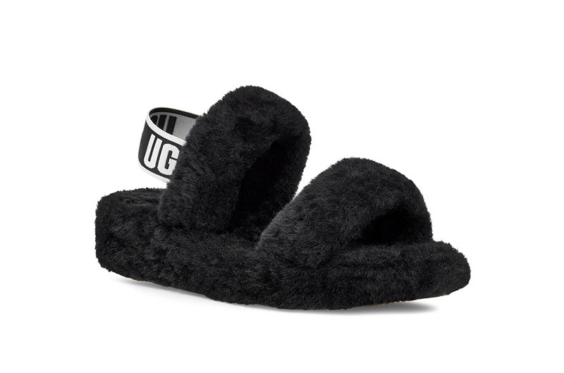 Fluffy Strap Sandals — Black | New Arrival | In Stock