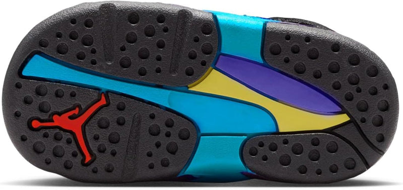 Toddler's Jordan 8 Retro "Aqua" Black/Multi-Color (305360 006)